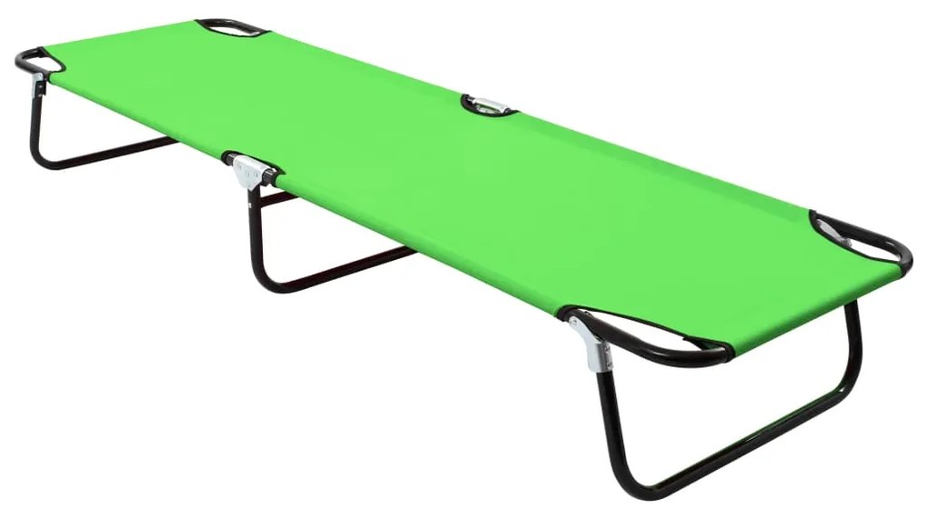 310347 vidaXL Espreguiçadeira dobrável aço verde