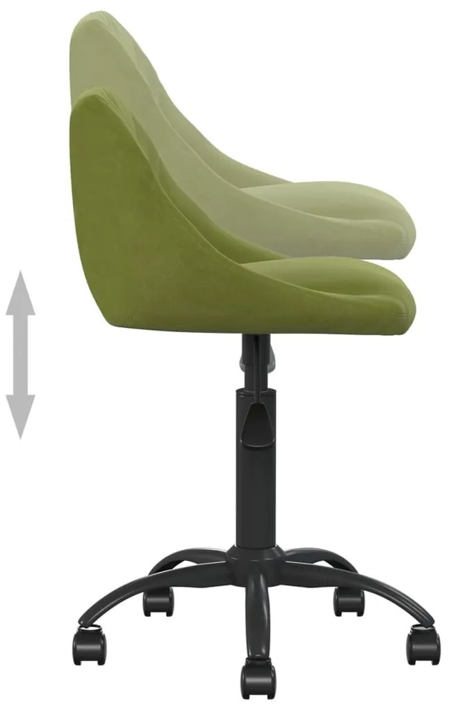 Cadeira de escritório veludo verde-claro