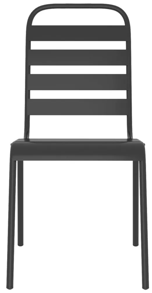 5 pcs conjunto de jantar para jardim aço antracite