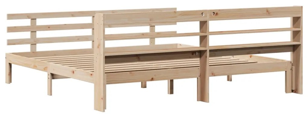 Estrutura de cama com cabeceira 200x200 cm pinho maciço