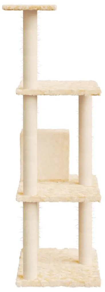 Árvore para gatos c/ postes arranhadores sisal 119 cm cor creme