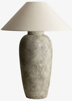 Candeeiro De Mesa Em Linho E Fibra De Vidro Selivan Cinzento Taupe Claro - Sklum