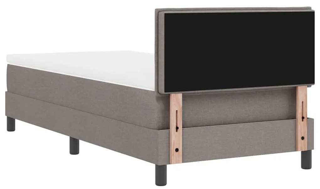 Camas Box Spring com Colchão Taupe 80x200 cm em Tecido