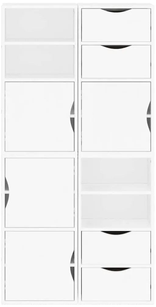 Móveis de apoio 4 pcs ODDA pinho de madeira maciça branco