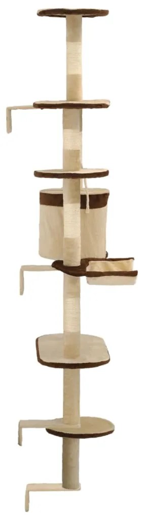 Árvore p/ gatos parede arranhadores sisal 194 cm bege/castanho