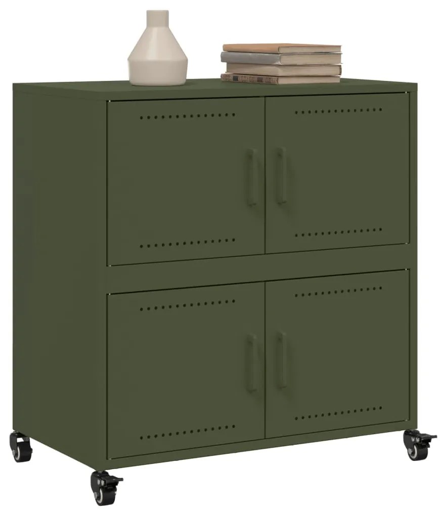 Aparador 68x39x72 cm aço verde-azeitona