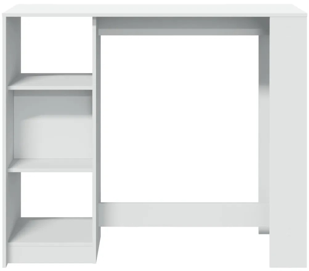Mesa de bar com prateleiras derivados de madeira branco