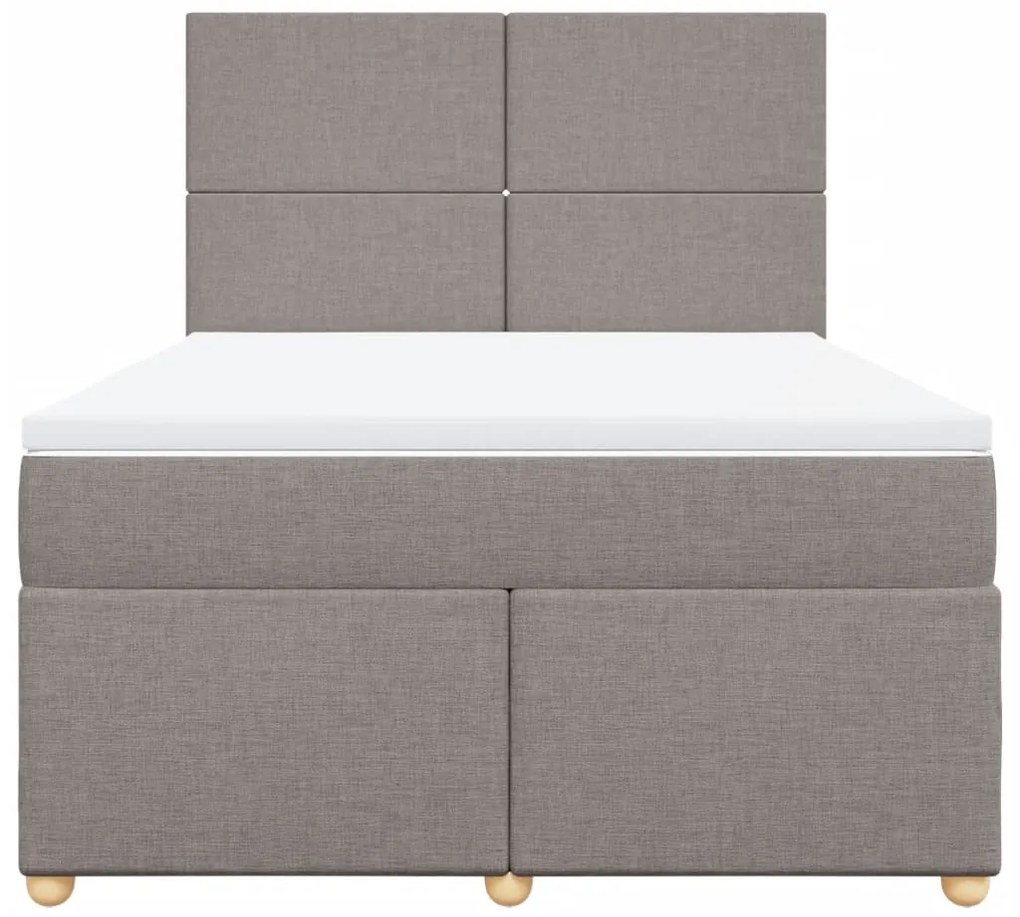 Cama com molas/colchão 140x200 cm tecido castanho-acinzentado