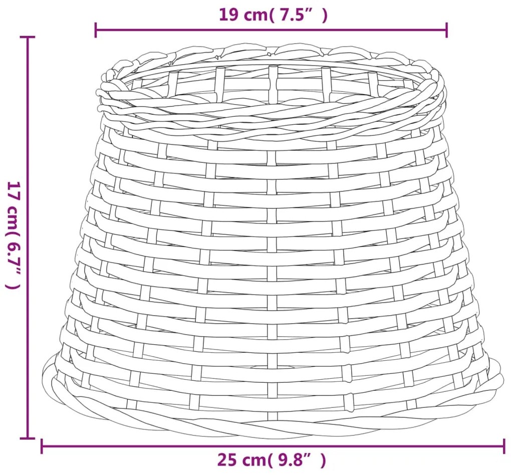 Abajur Ø25x17 cm vime branco