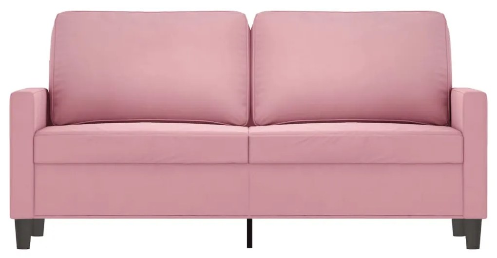 Sofá de 2 lugares veludo 140 cm rosa