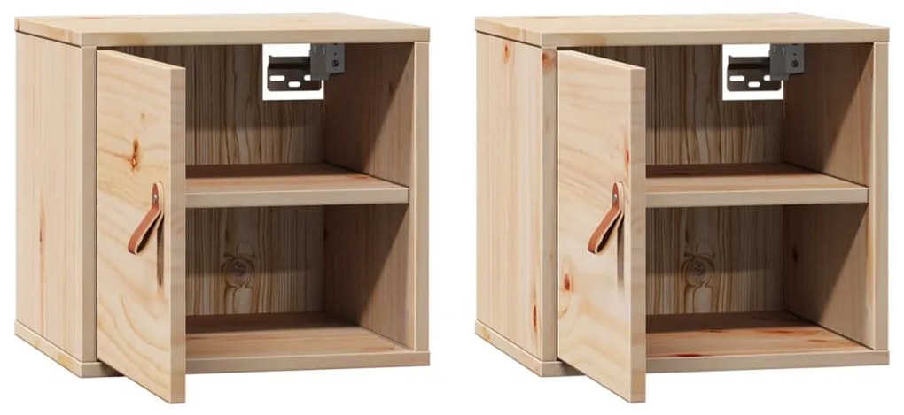 Armários de parede 2 pcs 31,5x30x30 cm pinho maciço