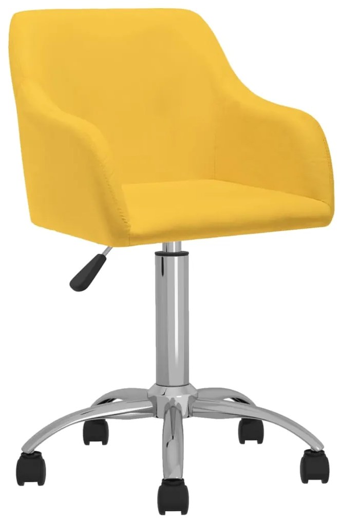 vidaXL Cadeira de escritório giratória tecido amarelo