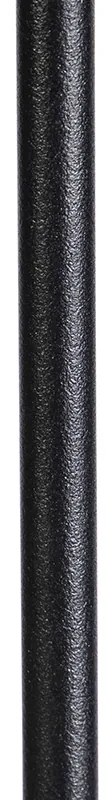 Candeeiro de pé preto com cúpula de veludo flores 35 cm - Parte Clássico / Antigo