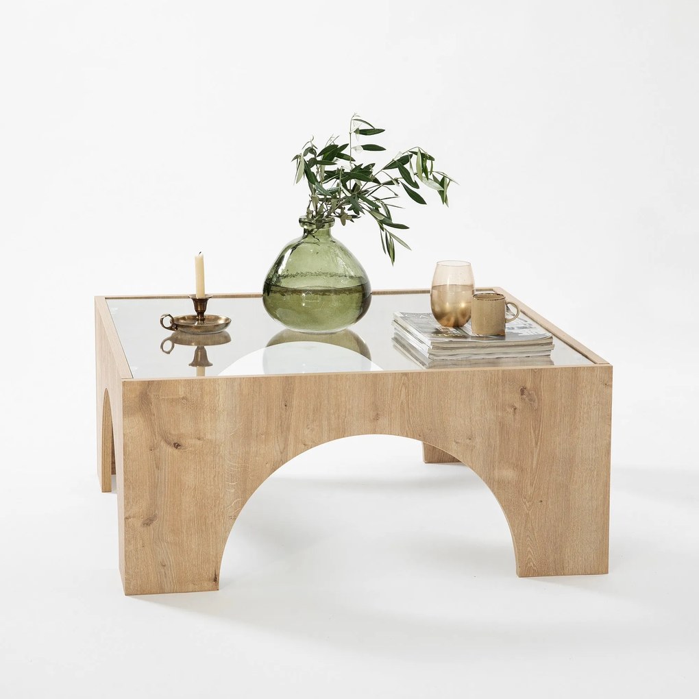 Mesa de Centro Seine – Carvalho Transparente – 80x35x80 cm