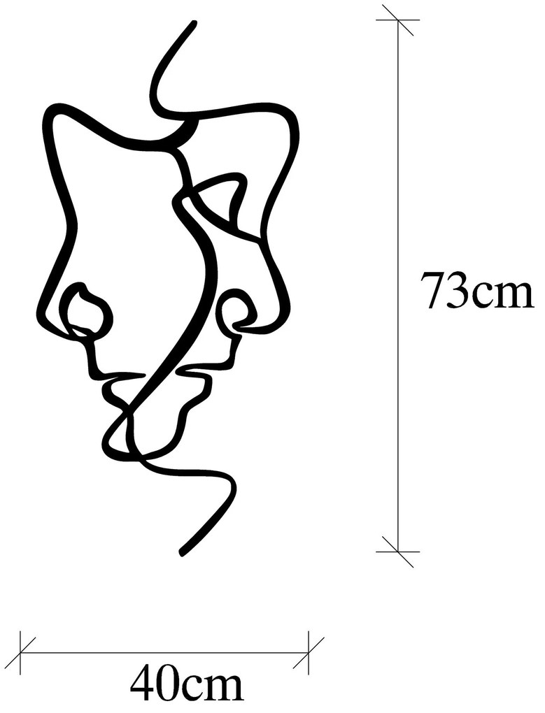Acessório Decorativo de Parede em Metal Model-029 – Preto – 40 x 73 cm