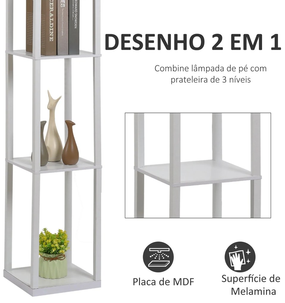 Candeeiro de Pé Cosmo - Branco - Design Moderno