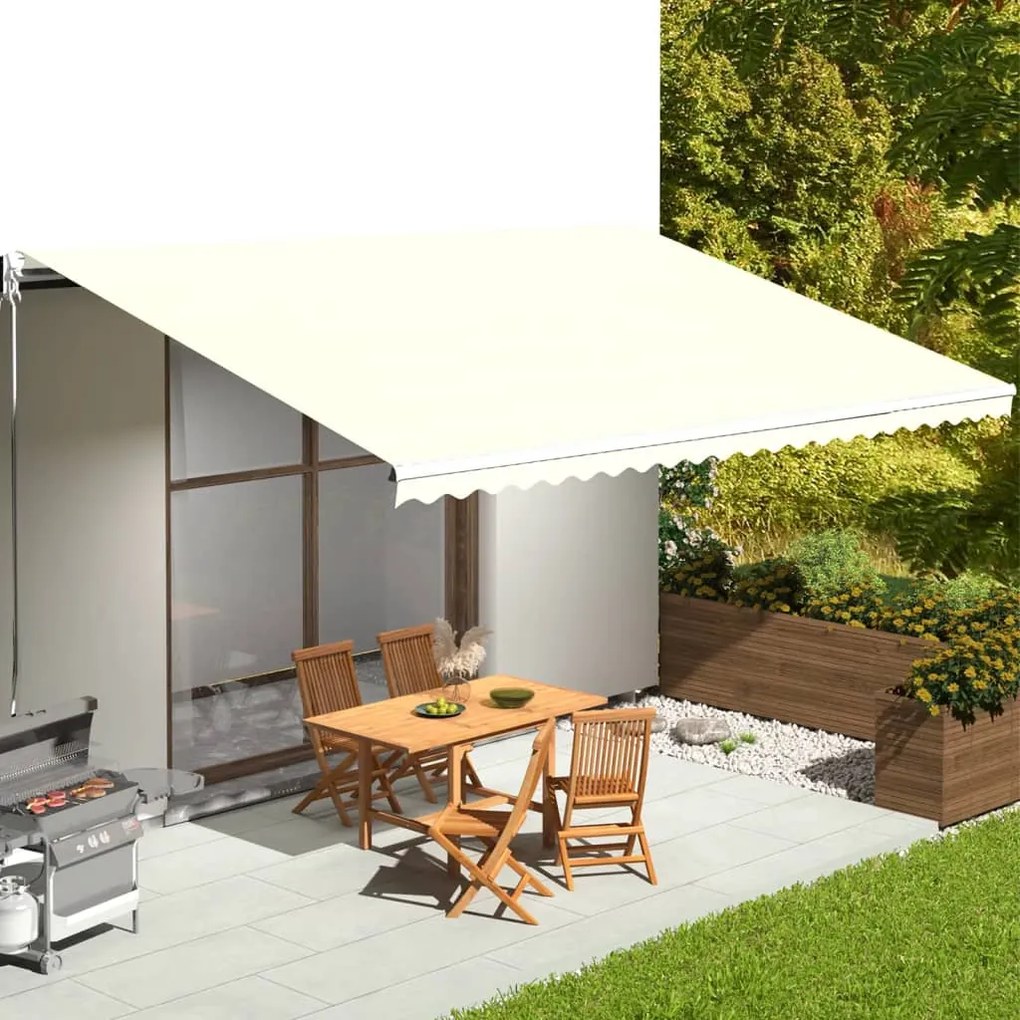 vidaXL Tecido de substituição para toldo 6x3,5 m cor creme