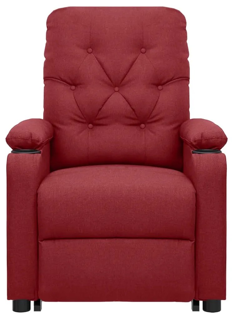 Poltrona elevatória de massagens tecido vermelho tinto