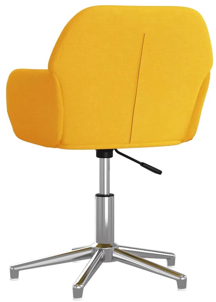 Cadeira de escritório giratória tecido amarelo-claro