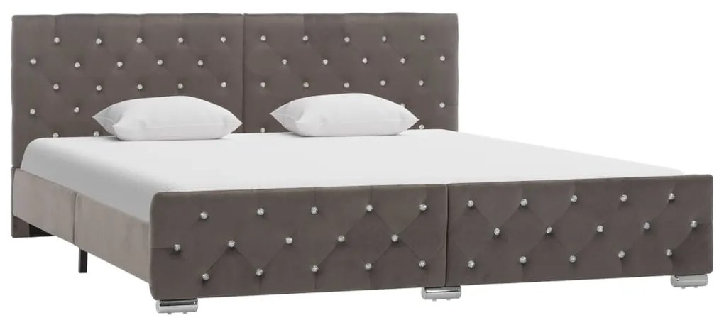 vidaXL Estrutura de cama 180x200 cm veludo cinzento