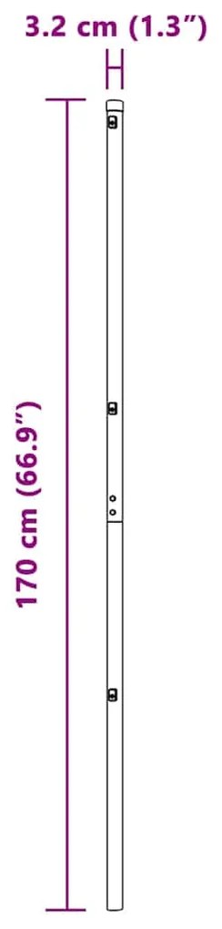 Postes de Cerca 52 pcs Ø32 mm 170 cm Aço Galvanizado