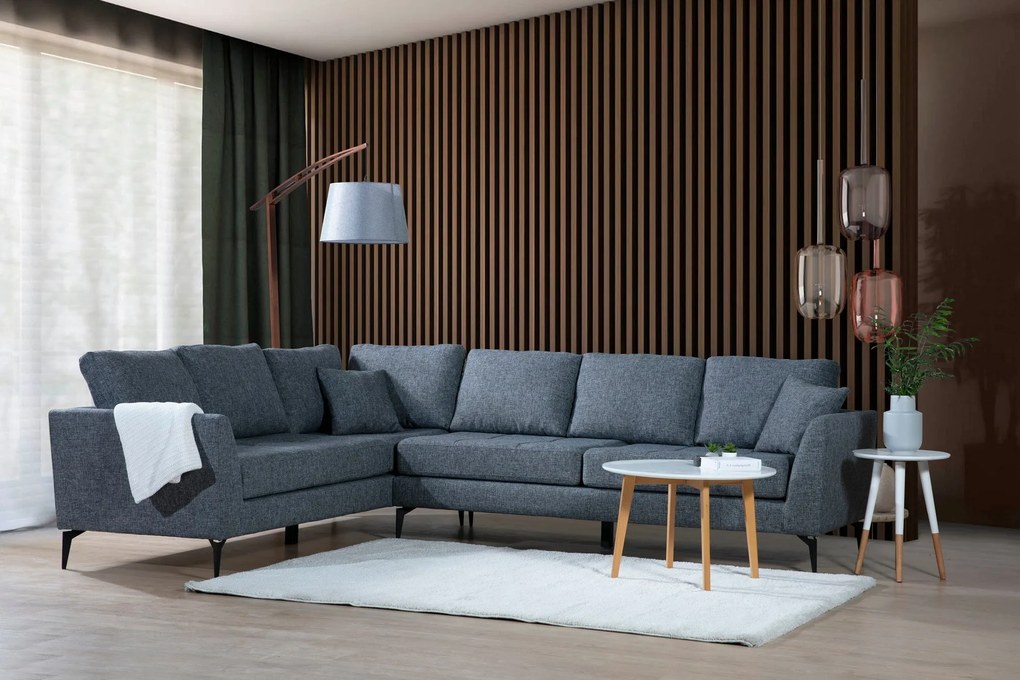 Sofá de Canto Tempo – Cinza Escuro – 300 cm x 83 cm x 90 cm