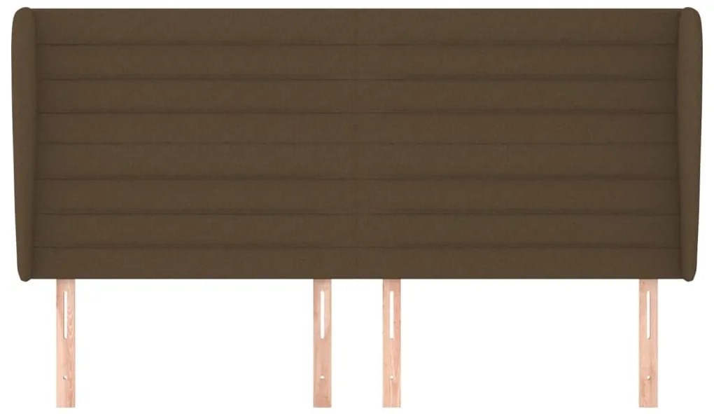 Cabeceira cama c/ abas tecido 203x23x118/128 cm castanho-escuro