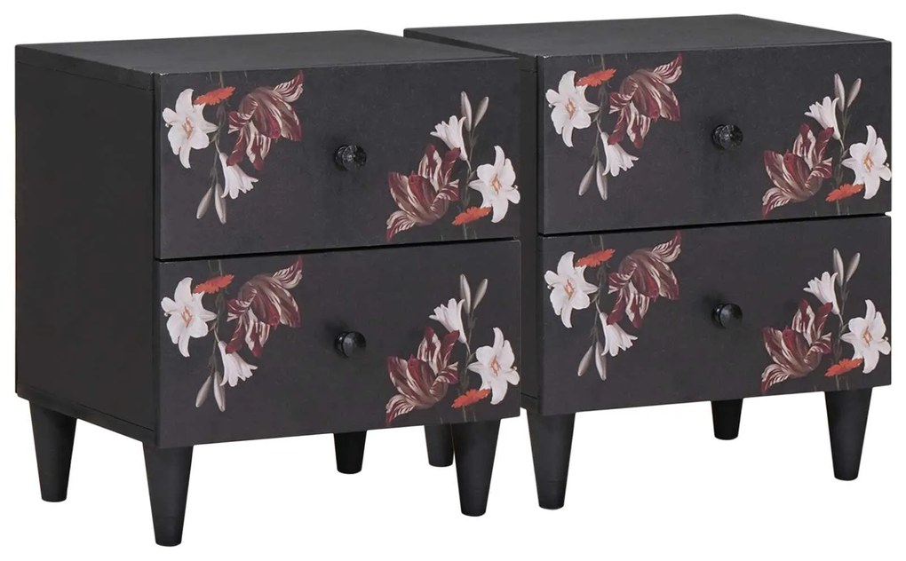 vidaXL Mesa-de-cabeceira com gaveta 2 pcs Castanho 40 x 33,5 x 46 cm