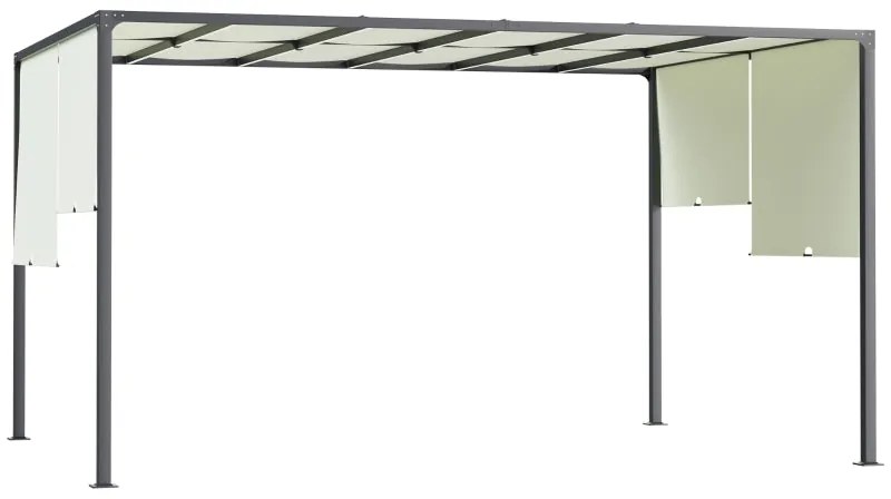 Pérgola de Jardim com Laterais Retráteis e Luzes LED - 4x3m