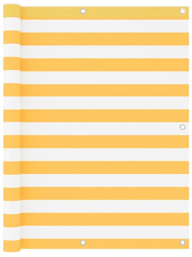 Tela de varanda 120x500 cm tecido Oxford branco e amarelo