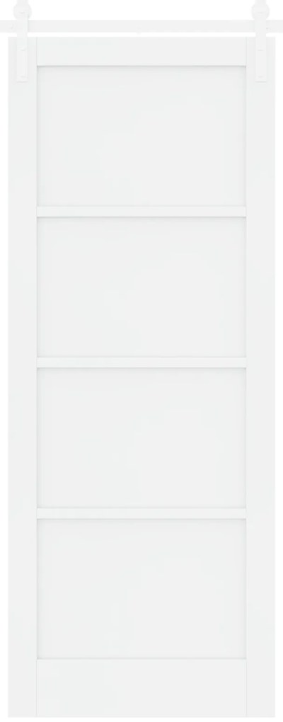 Porta Deslizante vidaXL com Conjunto de Ferragens Branca 83x211 cm Mad