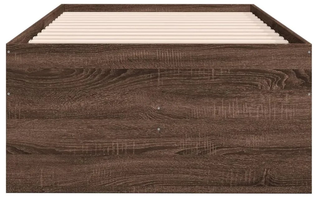 Sofá-cama com gavetas sem colchão 90x200 cm carvalho castanho