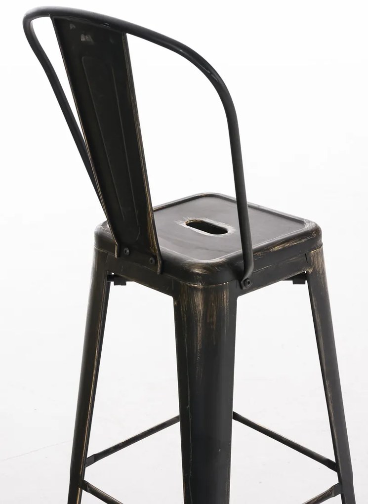 Banco de bar Aiden em metal 44 x 115 x 52 cm Preto + Dourado