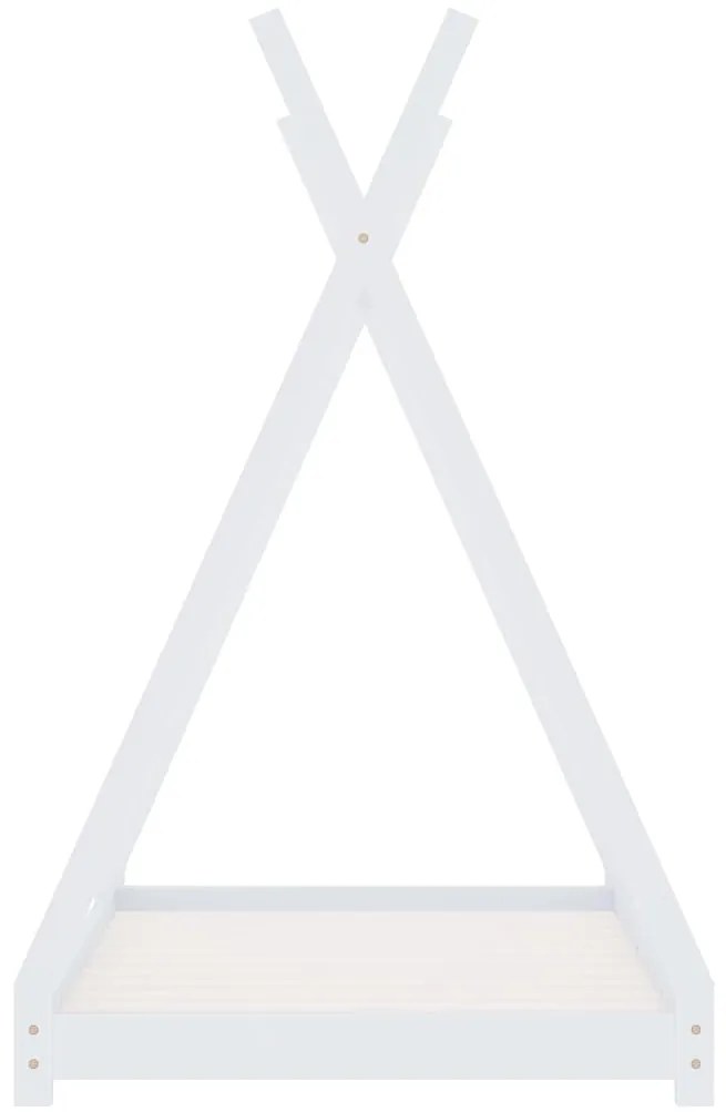 Estrutura de cama para crianças 80x160 cm pinho maciço branco