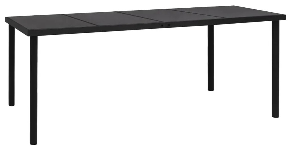 313095 vidaXL Mesa de jardim 190x90x74 cm aço preto