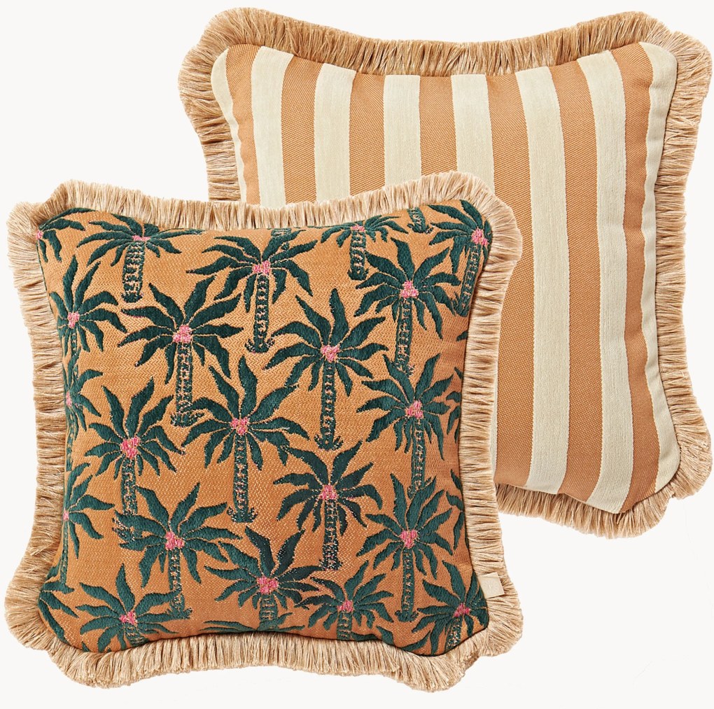 Almofada reversível artesanal para exterior Laura