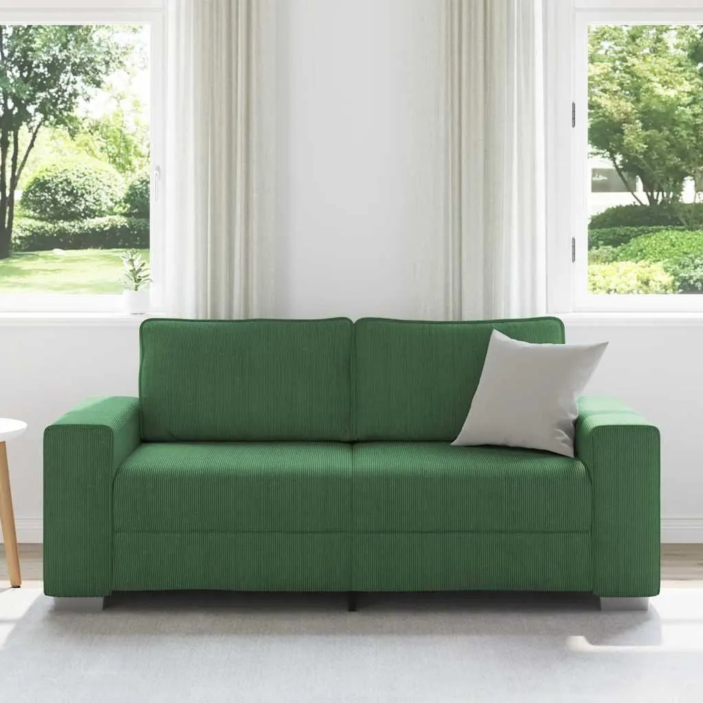 Sofá-luvas 140 cm tecido corduroy verde escuro