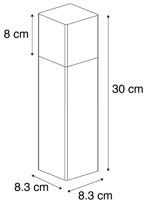 Candeeiro de pé para exterior preto com máscara branca opala de 30 cm - Dinamarca Moderno