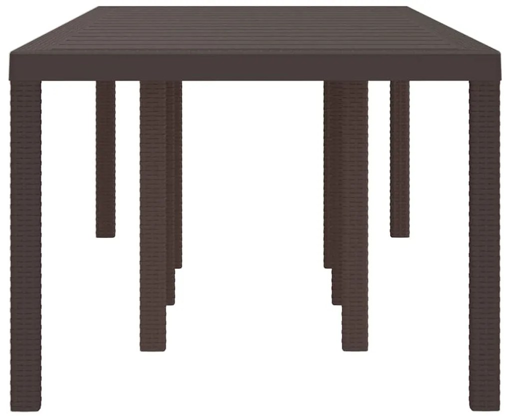 Mesa de Jardim vidaXL Castanho 250x100x73 cm Em Rattan Sintético