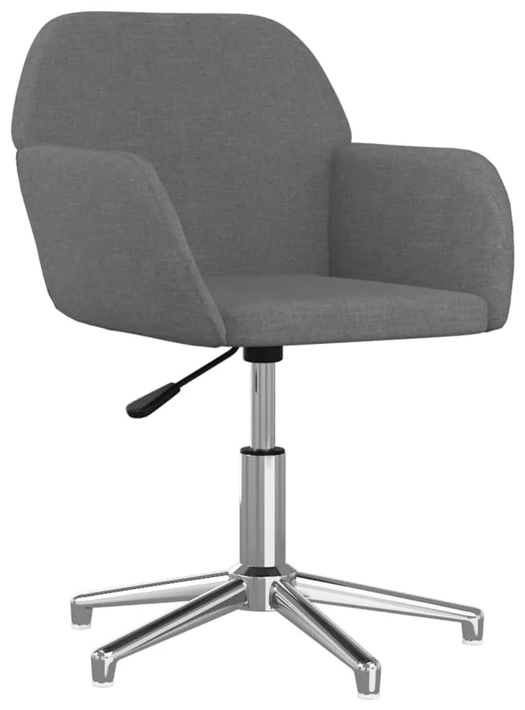 Cadeiras de jantar giratórias 2 pcs tecido cinzento-claro