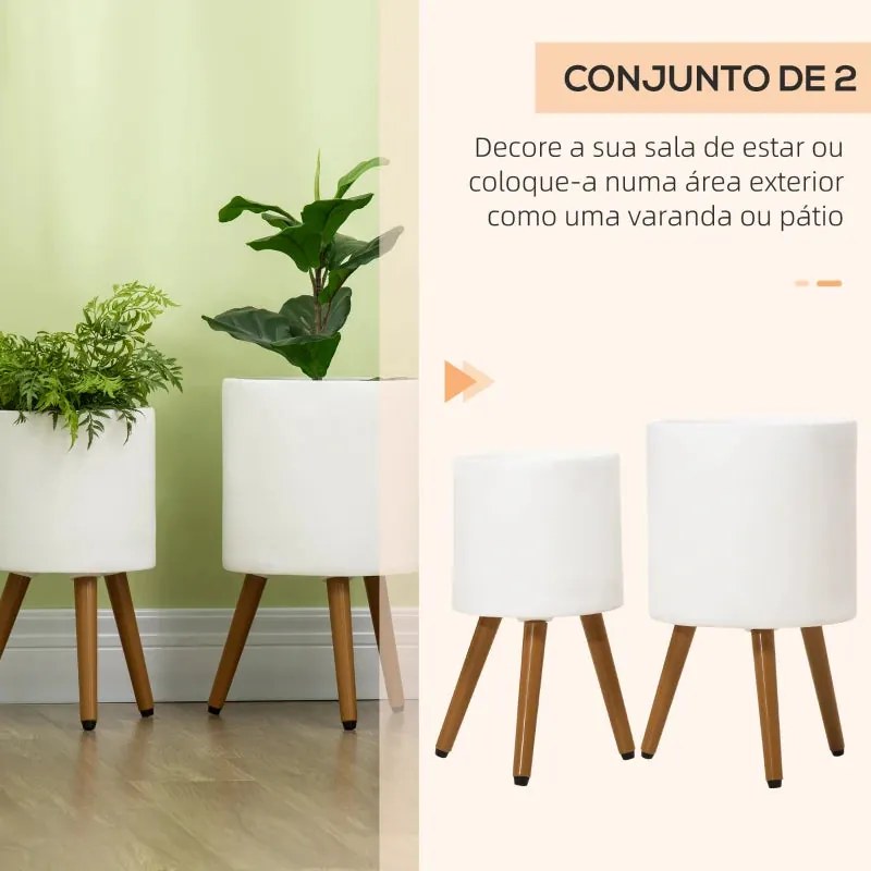 Conjunto de 2 Vasos com Pés Amovíveis