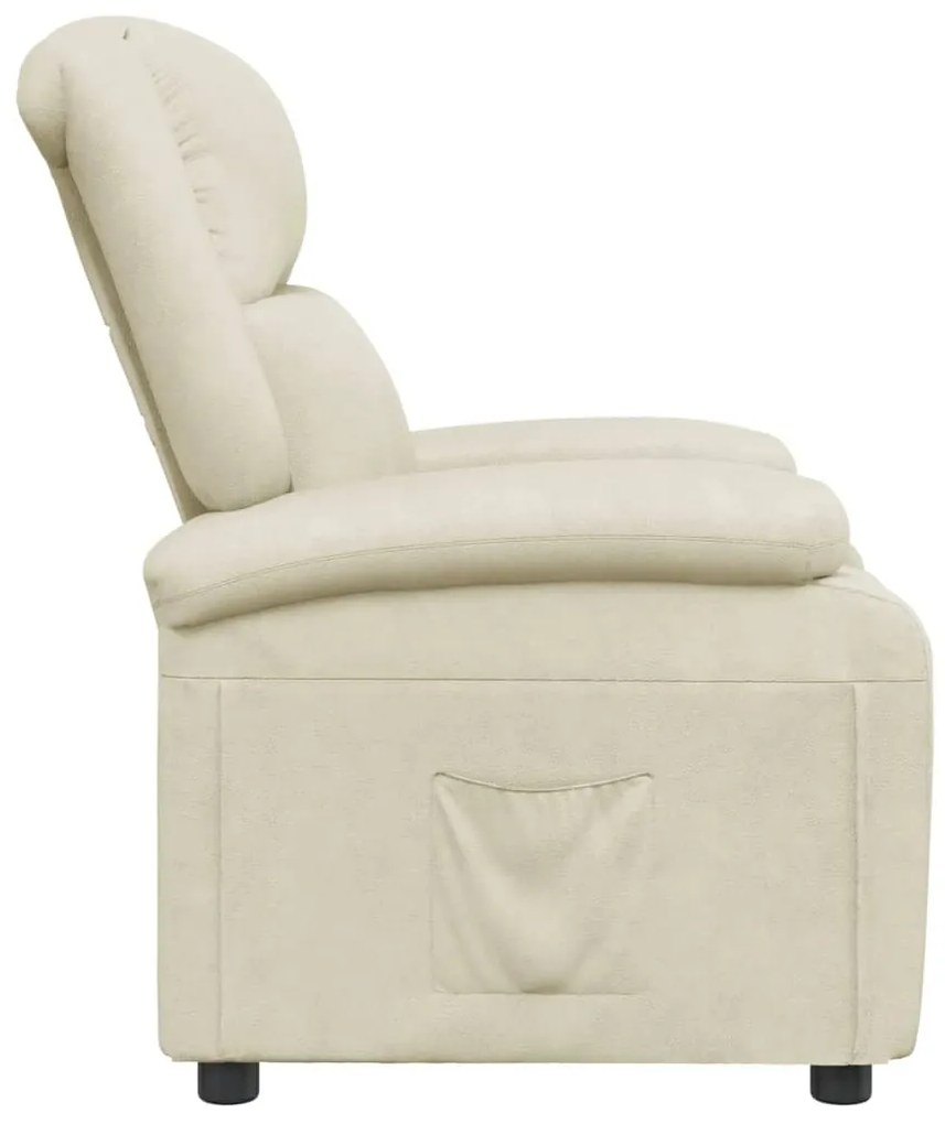 Poltrona reclinável couro artificial cor creme