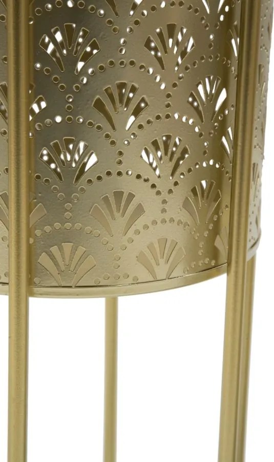 CONJUNTO DE 2 SUPORTES PARA VASOS GOLVY DOURADO Ø 21X40-19X22 CM (PLANTAS NÃO INCLUIDAS)