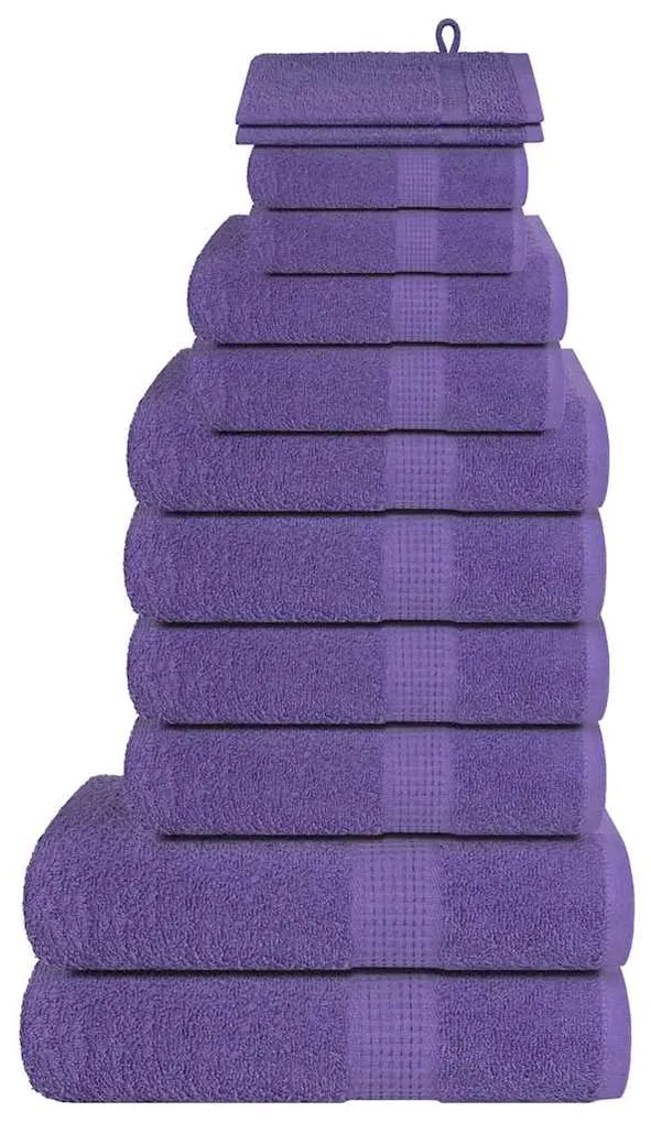vidaXL 12pcs Conjunto de toalhas FROGN 360 g/m² roxo