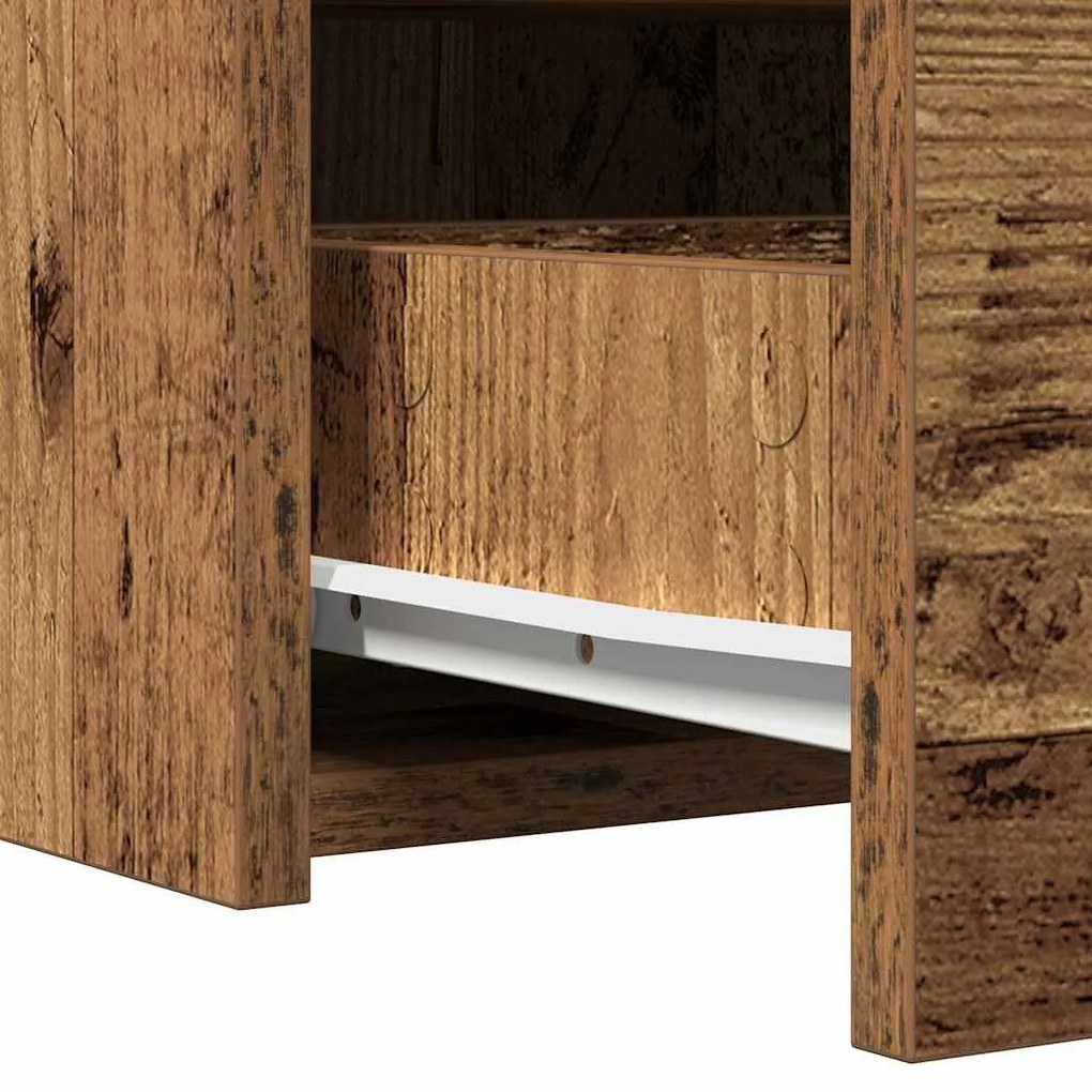 Mesa de Maquagem Suspensa com Luzes de LED Madeira Velha