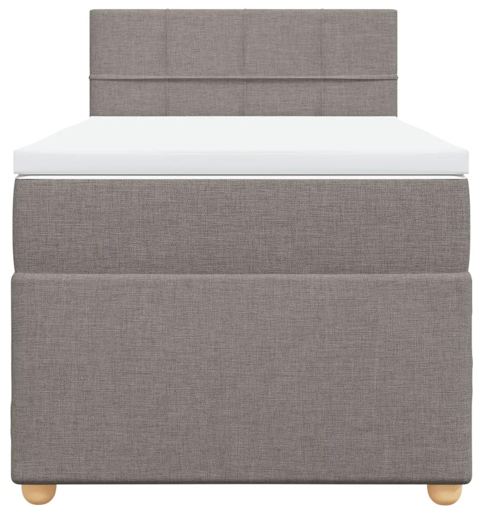 Cama com molas/colchão 80x200 cm tecido castanho-acinzentado