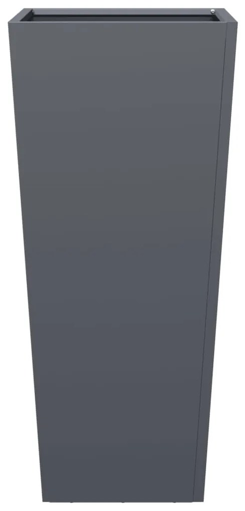 Vaso/floreira de jardim 2 pcs 35x35x75 cm aço antracite