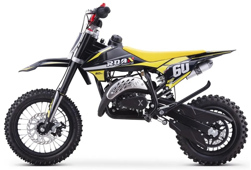 MINI MOTO PARA CRIANÇAS MINICROSS gasolina 60cc Roan RXT 12"/10" Amarela