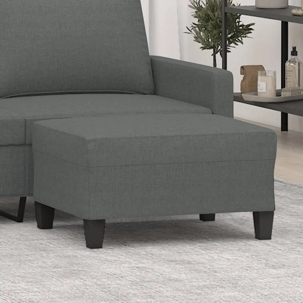 vidaXL Apoio de pés 70x55x41 cm tecido cinzento-escuro