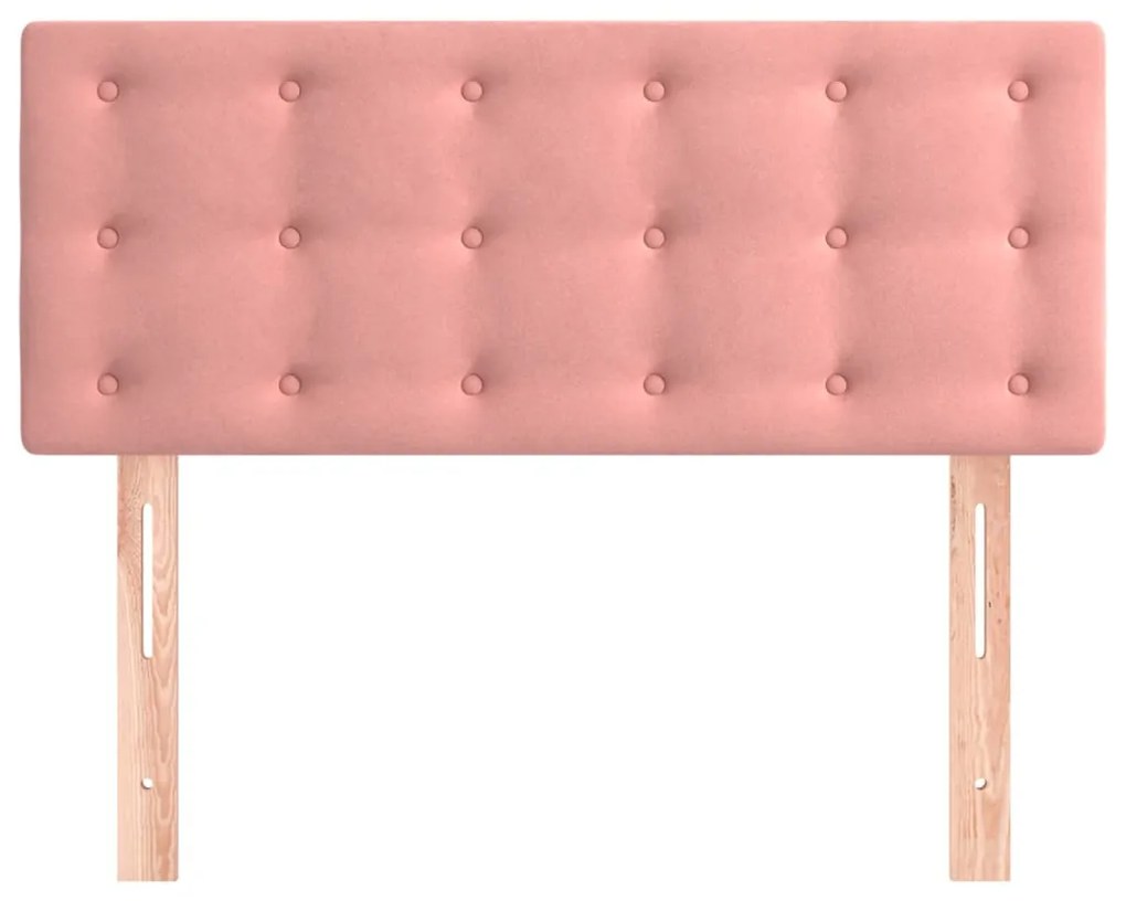 Cabeceira de cama veludo 100x5x78/88 cm rosa